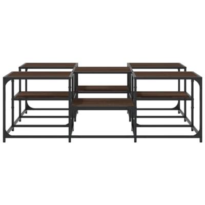 Salontafel 121x121x40 cm bewerkt hout bruineikenkleurig