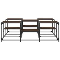 Salontafel 121x121x40 cm bewerkt hout bruineikenkleurig - thumbnail