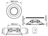 Trio Led inbouwspotCore 9,5cm grijs - 652510106 - thumbnail