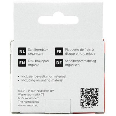 Simson schijfremblok organisch shimano/tektro per set Simson schijfremblok organisch shimano/tektro per set
