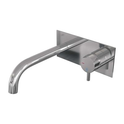 Brauer Chrome Edition Inbouw Wastafelmengkraan met Gebogen Uitloop en Afdekplaat Model B1 Chroom