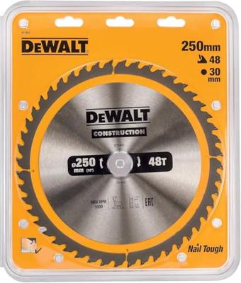 DeWALT Cirkelzaagblad voor Hout | Construction | Ø 250mm Asgat 30mm 48T - DT1957-QZ