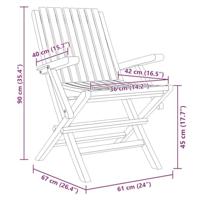 Tuinstoelen 6 st inklapbaar 61x67x90 cm massief teakhout - thumbnail