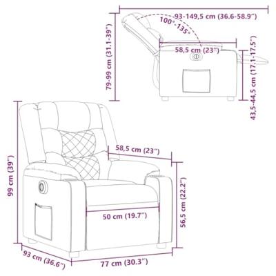 Fauteuil elektrisch verstelbaar stof wolk grijs