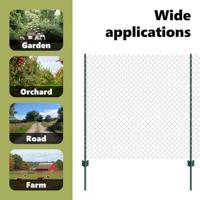 VidaXL Hek met paal groen 1,2 x 10 m staal en pvc - thumbnail