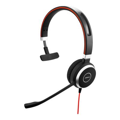 Jabra Evolve 40 MS Mono Headset – Microsoft Certified Headphones for VoIP Softphone with Passive Noise Cancellation – USB-Cable with Controller – Black