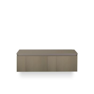 Frozen 3d Badmeubelset 140 cm - Greeplijst in kleur - Incl. Bovenblad Olive