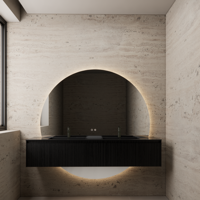 Badkamerspiegel Gliss Design Lios Rond 160cm Met LED-Verlichting En Spiegelverwarming - thumbnail