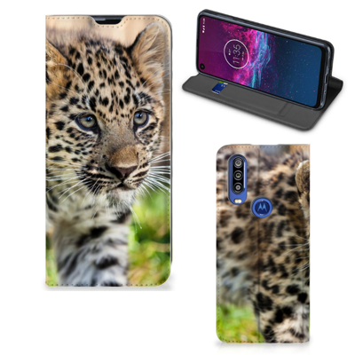 Motorola One Action Hoesje maken Baby Luipaard Motorola One Action Hoesje maken Baby Luipaard