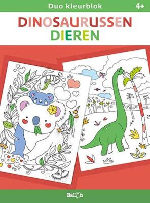 Ballon Duo kleurblokken - dinosaurussen en dieren