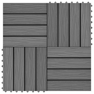 Terrastegels diep relif 30x30 cm 1 m HKC grijs 11 st