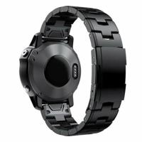 By Qubix - Titanium schakelband - Zwart - Compatible met Garmin Fenix 8-47mm - Compatible Garmin bandje - Bandbreedte: 22mm - thumbnail