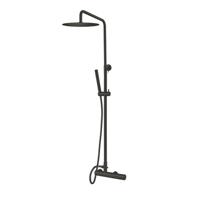 Opbouw Regendoucheset Qisani Flow Thermostatisch Geborsteld Mat Zwart - thumbnail