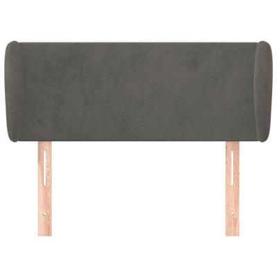 Hoofdbord met randen 103x23x118/128 cm fluweel donkergrijs