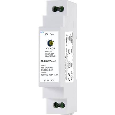 Basetech BT-2250247 DIN-rail netvoeding 12 V 1.25 A 15 W Aantal uitgangen:1 x Inhoud 1 stuk(s)