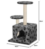 VidaXL Kattenkrabpaal met sisal krabpalen 60 cm pootafdrukken grijs - thumbnail