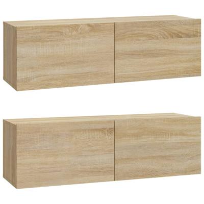 4-delige Tv-meubelset bewerkt hout sonoma eikenkleurig