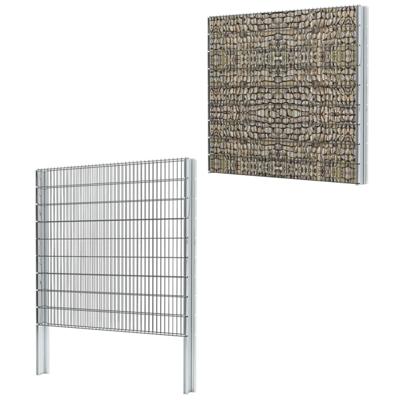 vidaXL Schanskorf dubbelstaafmat 2,008x1,83 m 6 m (lengte) staal grijs vidaXL Schanskorf dubbelstaafmat 2,008x1,83 m 6 m (lengte) staal grijs