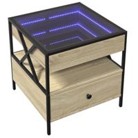 Salontafel met Infinity LED 50x50x51 cm sonoma eikenkleurig - thumbnail