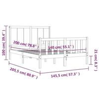 Bedframe zonder matras massief grenenhout 140x200 cm - thumbnail