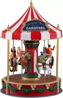 Lemax christmas cheer carousel bewegende draaimolen Caddington Village 2021 - thumbnail