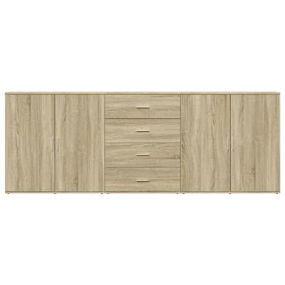 Dressoirs 3 st bewerkt hout sonoma eiken
