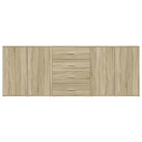 Dressoirs 3 st bewerkt hout sonoma eiken - thumbnail