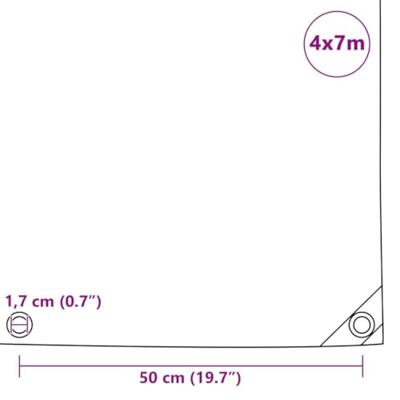 Dekzeil 650 g/m² 4x7 m groen