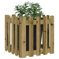 Plantenbak met hekontwerp 50x50x50 cm gempregneerd grenenhout - thumbnail