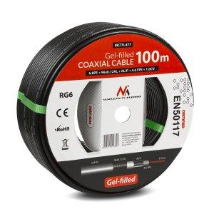Maclean MCTV-477 coax-kabel 100 m Zwart