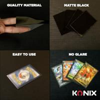 Kaarthoesjes - Konix - 100 hoesjes - Matte hoesjes 66 x 91 mm voor wedstrijden - Magic The Gathering, Pokémon - Zwart - thumbnail
