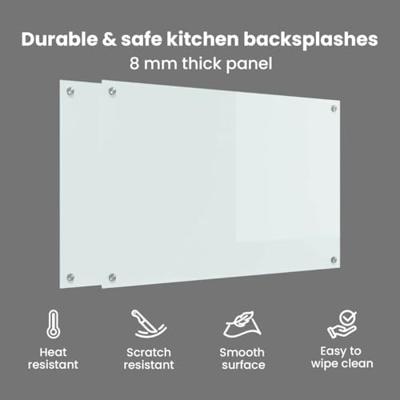 VidaXL Keuken achterwand 2 pcs wit 90 x 60 cm gehard glas