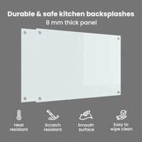 VidaXL Keuken achterwand 2 pcs wit 90 x 60 cm gehard glas - thumbnail