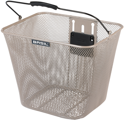 Fietsmand Basil Bilbao KF bevestiging 26 x 22 x 27 cm - nude metallic Fietsmand Basil Bilbao KF bevestiging 26 x 22 x 27 cm - nude metallic