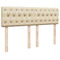 Boxspring met matras stof crèmekleurig 140x200 cm - thumbnail