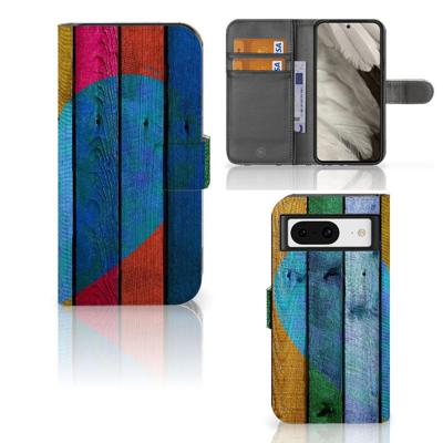 Google Pixel 8 | Book Style Case | Wood Heart - Cadeau voor je Vriend