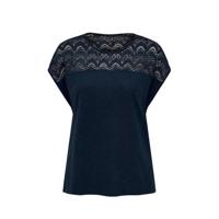 Only / top onlElvira Mix Lace in blauw - thumbnail