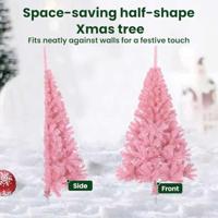 VidaXL Kunstmatig voorverlicht kerstboom met 300 led roze 180 cm pvc - thumbnail