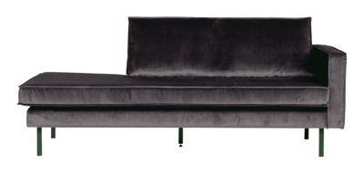 WOOOD Daybed 'Rodeo' Rechts, Velvet, kleur Antraciet
