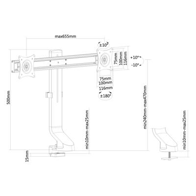 Neomounts FPMA-D860DBLACK Monitorarm 10-27"