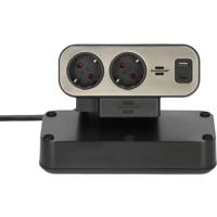 Stekkerdoos brennenstuhl estilo 10vdig 2m zwart | 4 stuks - thumbnail