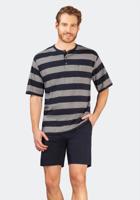 Blauw grijs gestreepte heren shortama Hajo - thumbnail