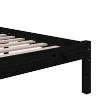 Bedframe massief hout zwart 100x200 cm - thumbnail