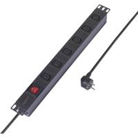 Sygonix SY-6736980 Stekkerdoos 19 inch 6-voudig Zwart Randaarde stekker 1 stuk(s) - thumbnail
