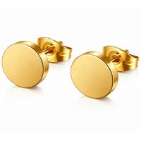 LGT Jewels Ronde oorknoppen Edelstaal Goudkleurig-12mm - thumbnail