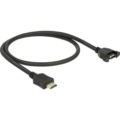 Delock 85463 Kabel HDMI-A male > HDMI-A female paneelmontage 4K 30 Hz 0,5 m