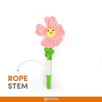 Fofos krinkel bloem roze met touwsteel - thumbnail