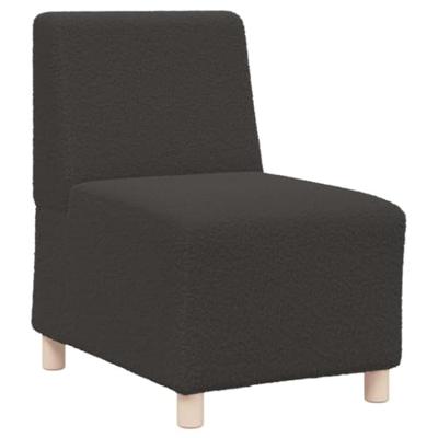 Fauteuil 55 cm gekrulde wolachtige stof donkergrijs