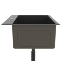 VidaXL Gootsteen handgemaakt roestvrij staal zwart - thumbnail