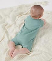 Kort boxpakje voor baby's met rond kraagje PETIT BATEAU saliegroen - thumbnail